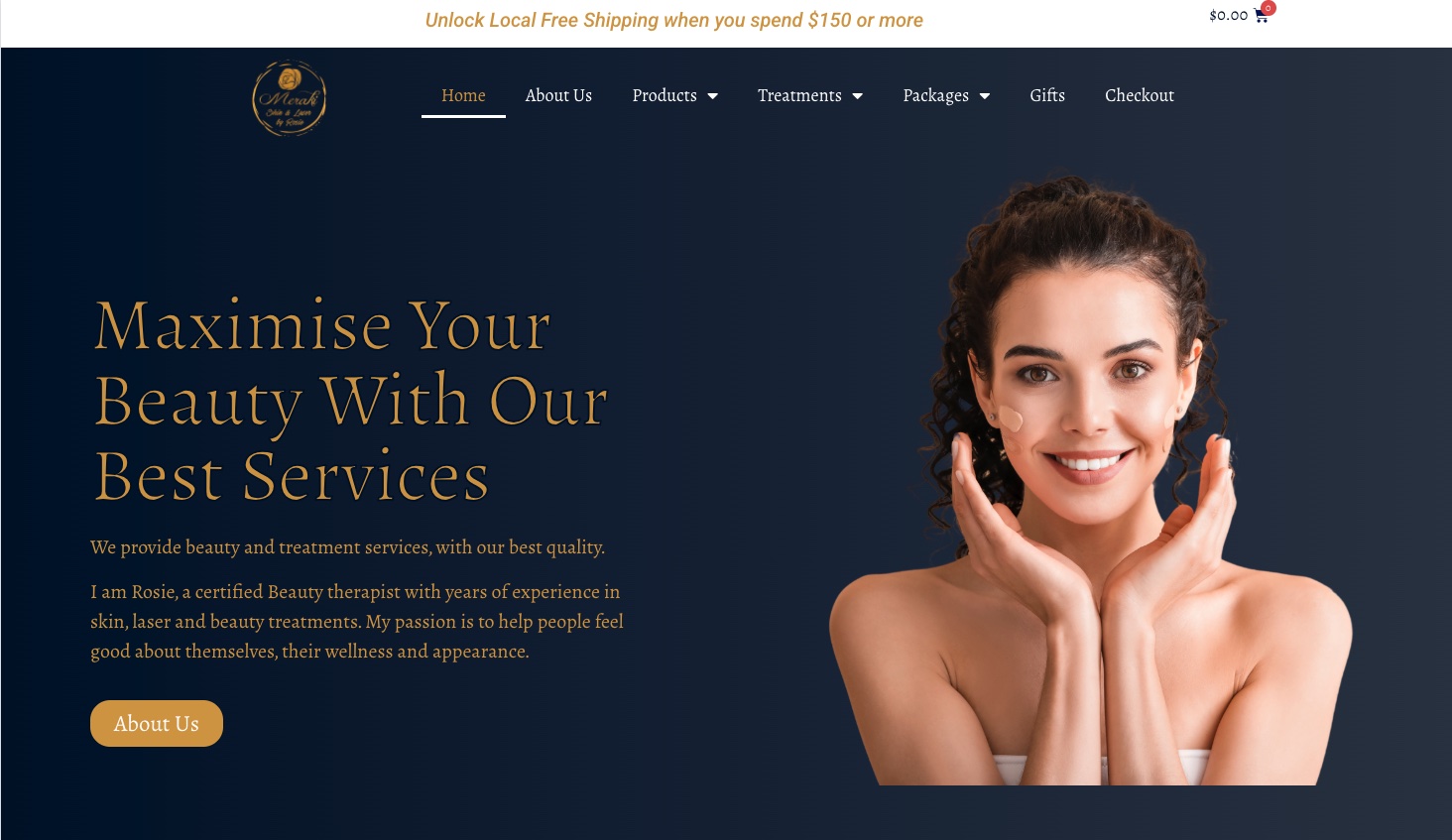 Meraki Skin & Laser by Rosie website, built by Dream Websites