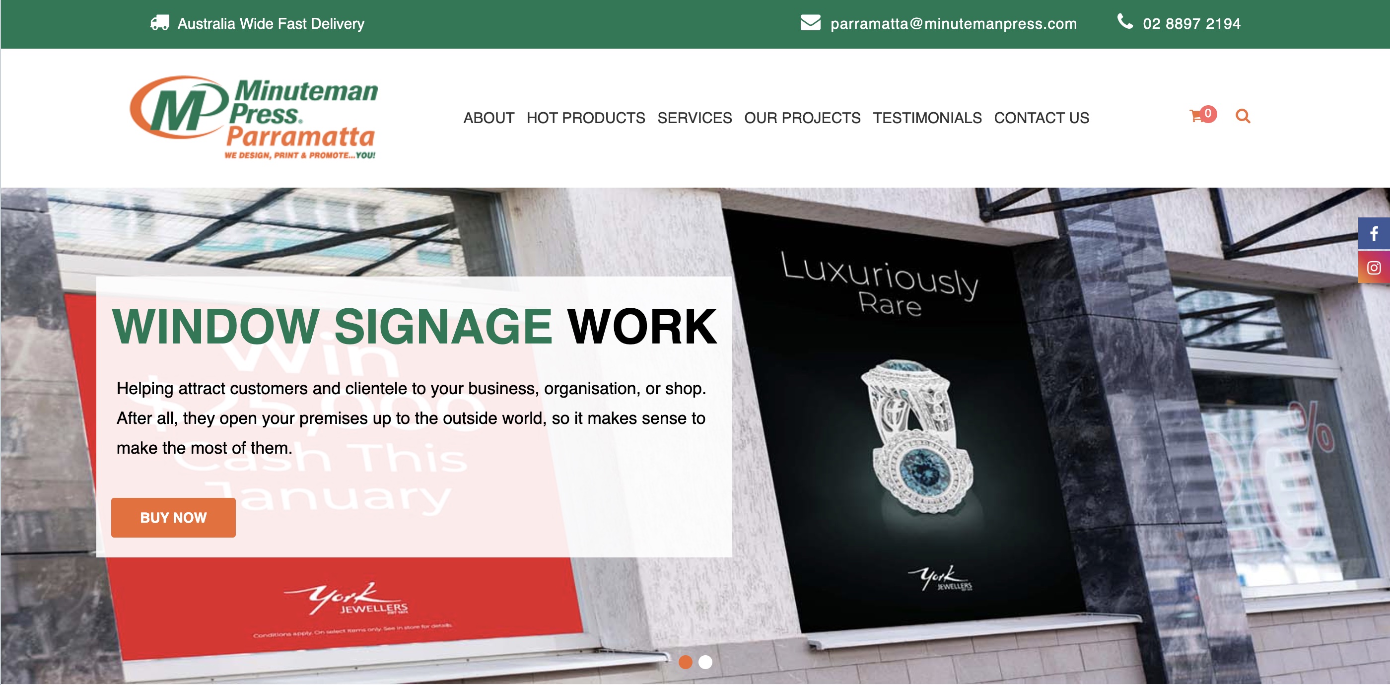 Minuteman Press website, built by Dream Websites