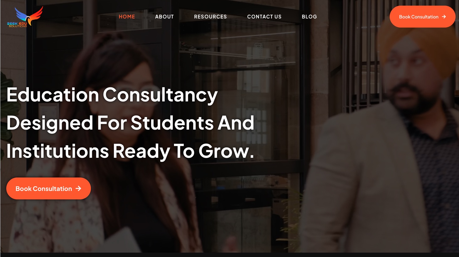 Seek Education Solution website, built by Dream Websites