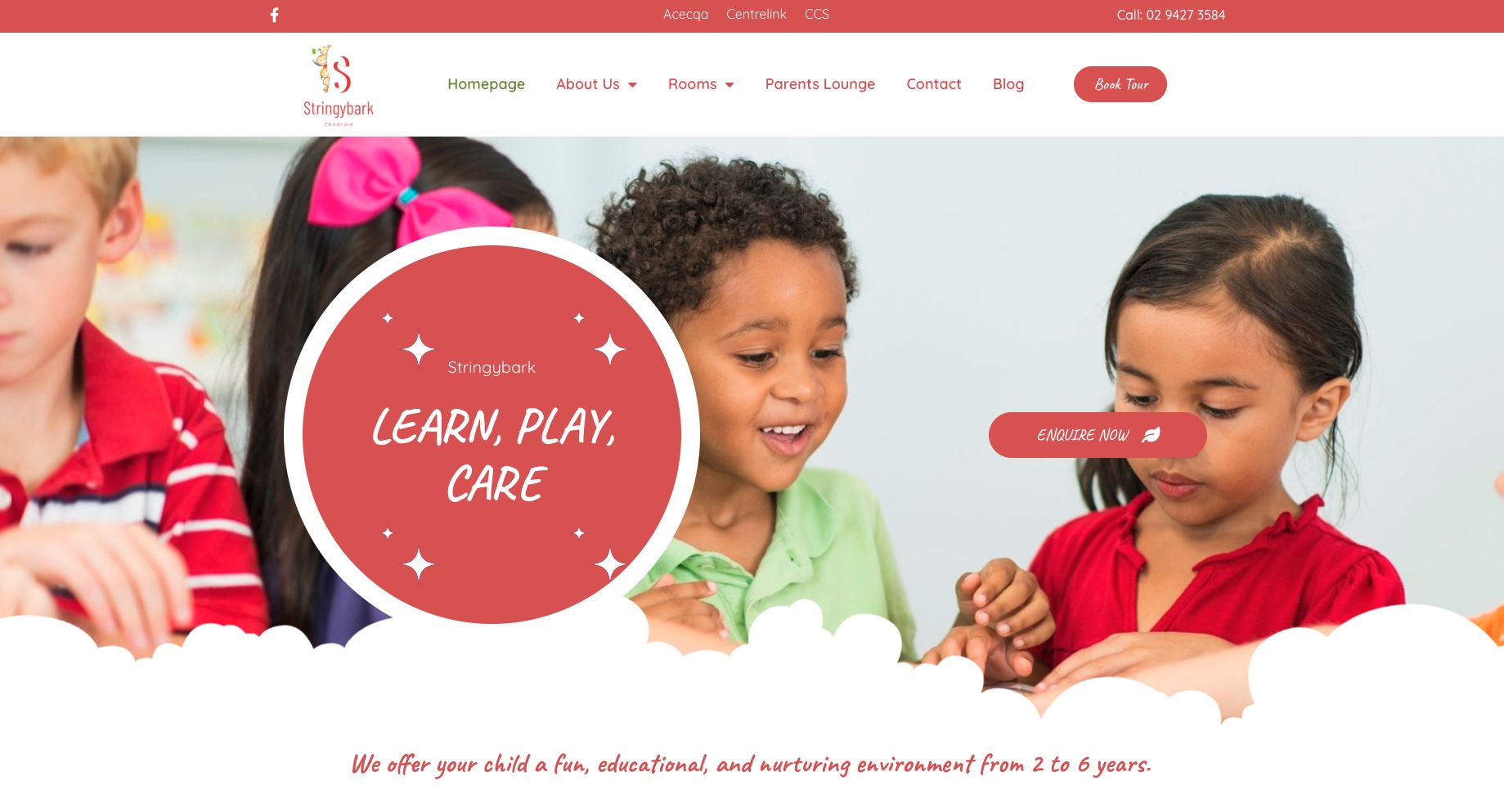 Stringybark Childcare website, built by Dream Websites